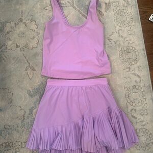 SPANX Purple Skirt Set Pleated Feminine